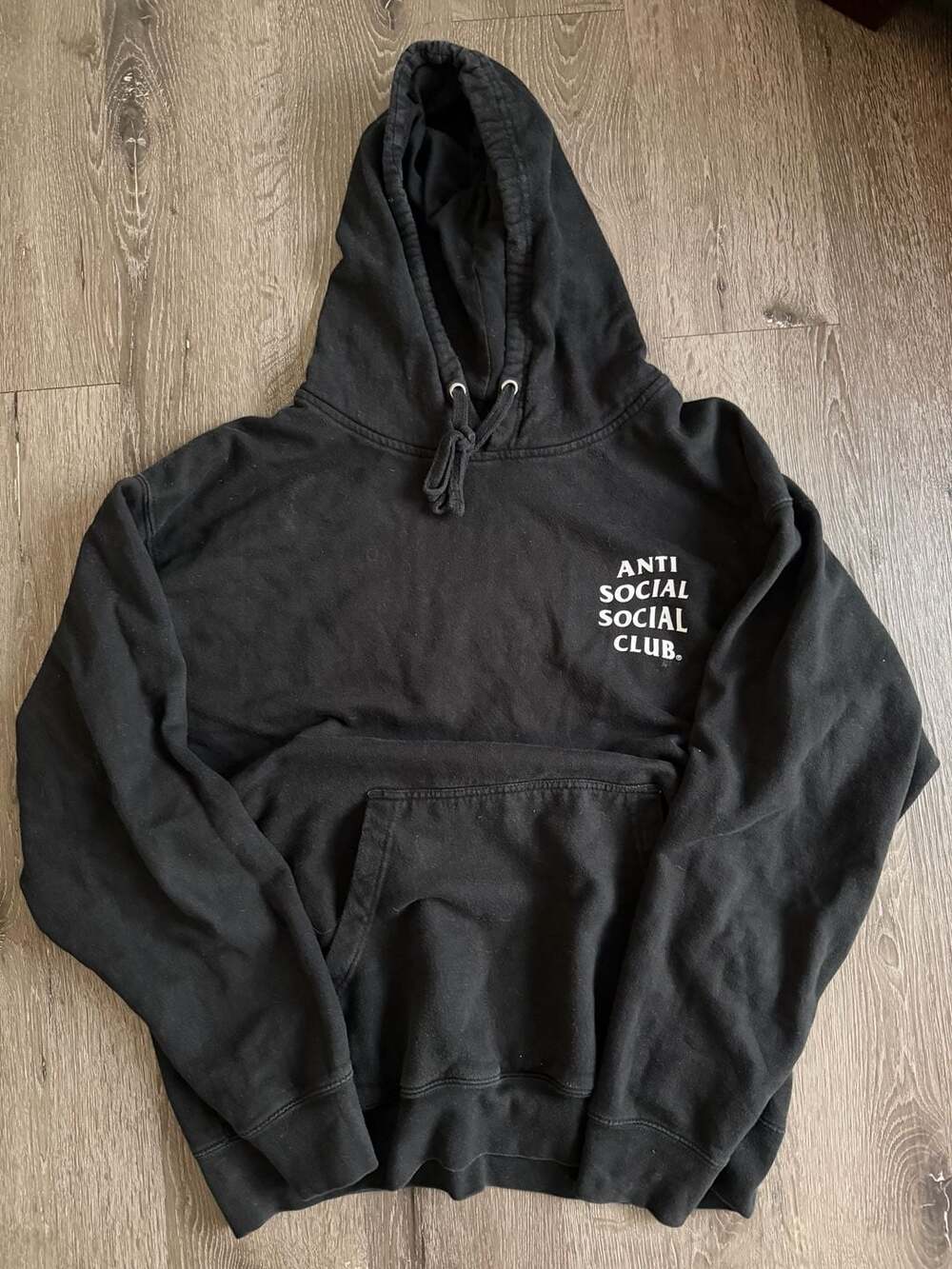 Anti Social Social Club Hoodie Size L Black Graphic Logo